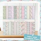 24 Sheets Scrapbook Paper Pink Vintage Floral Scrapbook Supplies | 11.4×11.4 - Image 6