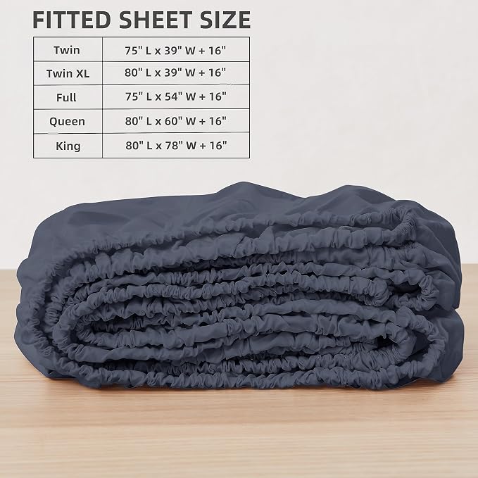 HBHLFZ Full Fitted Sheet Only, Soft Breathable Bottom Sheet - Image 2