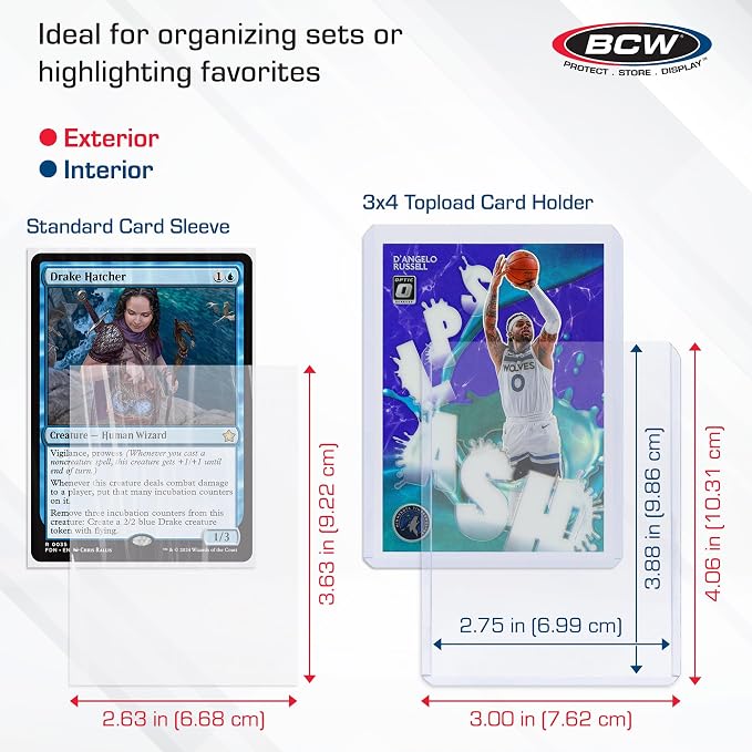 BCW 50-Count Topload Card Holders & 100-Count Trading Card Sleeves | Protects - Image 3