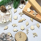 200 Pcs Unfinished Wooden Animal Plants Cutouts Squirrel Hedgehog Leaf Shapes - Image 4