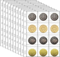 12 Pocket Coin Pages for Collectors, 10 Sheets Coins Sleeves Coin Holders Stamp by carinacoco