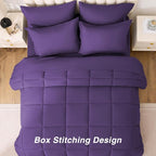Love's cabin Queen Comforter Set Dark Purple, 7 Pieces Queen Bed in a Bag - Image 4
