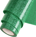 Green Glitter HTV Heat Transfer Vinyl Roll 12inch x 10 ft by WOOGLITTER