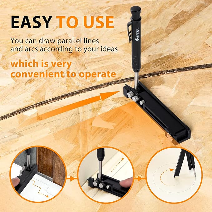 Saker Multi-function Scribing Tool- Construction Pencil- Aluminum Alloy Scribe - Image 6