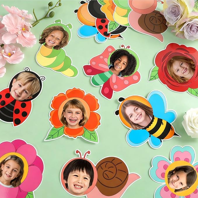 60pcs Summer Flower Theme Cutouts Flowers Bulletin Board Decorations Colorful - Image 4