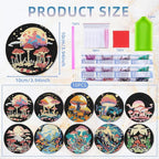 EWJRNSF 10 PCS Diamond Art Coasters Kit, Small Diamond Painting Coasters - Image 2