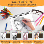 WINNER 9" x 12" Sketch Book 4 Pack, 400 Sheets Spiral Bound Art Sketchbook - Image 5