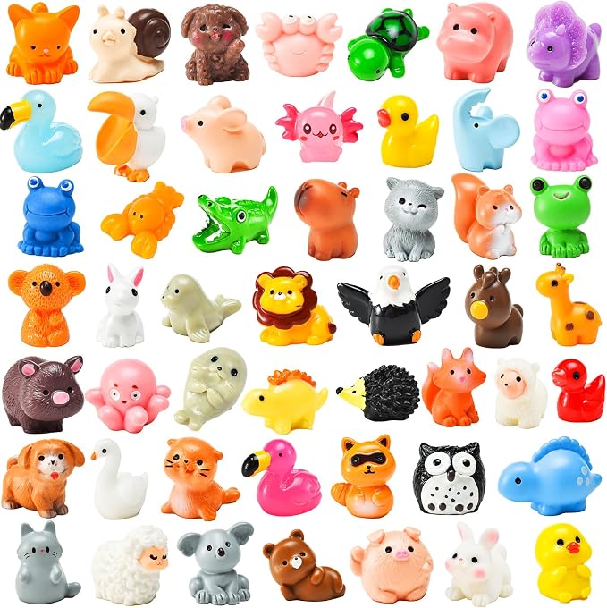 50 Pcs Mini Resin Animal Tiny Resin Animals Figurines Bulk Miniature Little to by Unknown