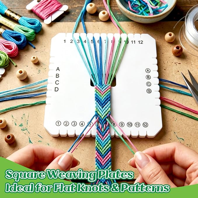 BILLIOTEAM 14 PCS 7 Sizes Braiding Disk Round Kumihimo Beading Cord Disc | - Image 5