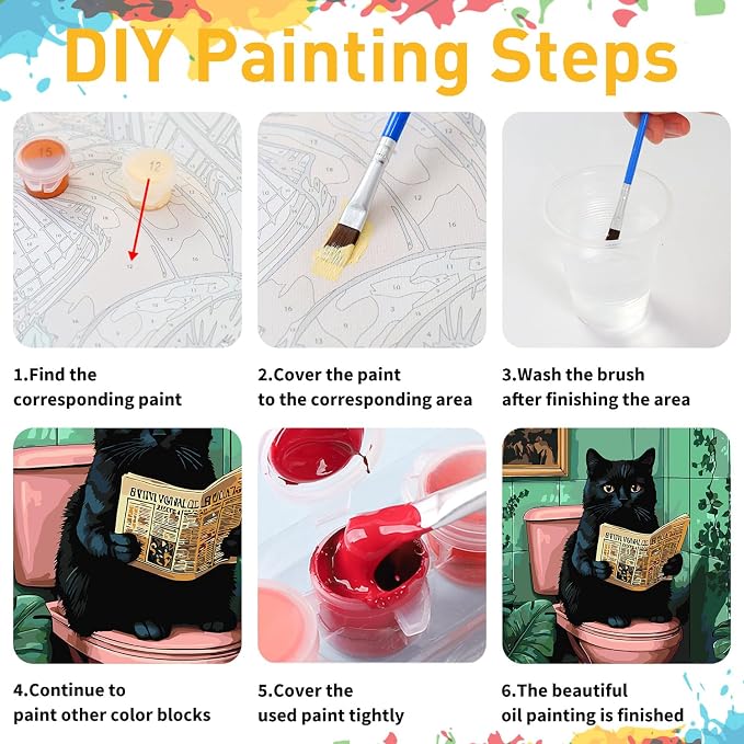 Paint by Numbers for Adult, Cat Paint by Numbers Kit for Adults Beginners - Image 9