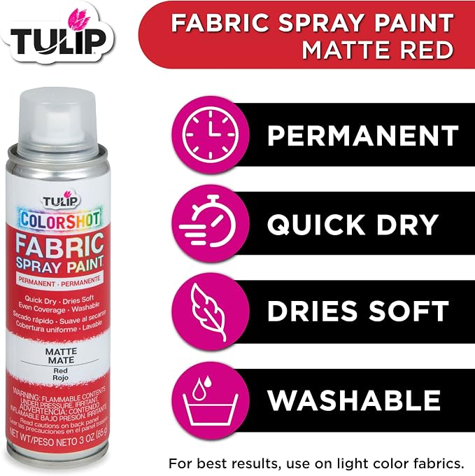 Tulip ColorShot Instant Fabric Spray Paint, Permanent Color Spray-On Fabric - Image 4