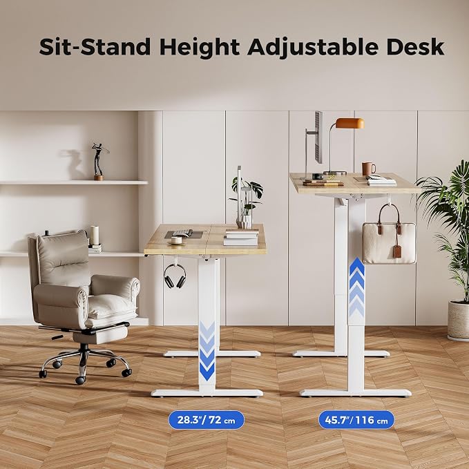 Agilestic Electric Standing Desk, 55 x 24 Inches Height Adjustable Desk - Image 5