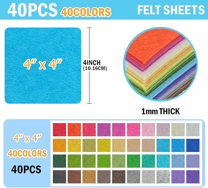 40PCS Felt Fabric Sheets Craft - Image 2
