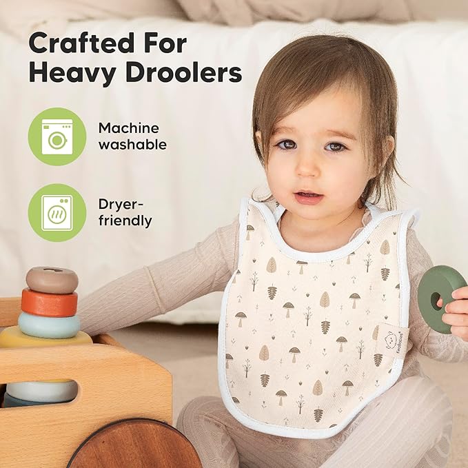 8-Pack Baby Bibs for Boys, Girls - Pullover Bibs for Drooling Teething Baby Girl & Boy Toddler, Newborn, Soft & Absorbent, Cute Colors, Large Torso Coverage Keep Infant Clean & Dry (Prairie)