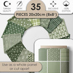 Cotton Satin Patchwork Fabric Panel – 35 Designs, 20×20 cm Squares, Single - Image 2
