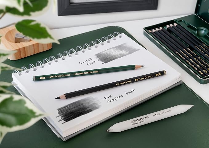 Faber-Castell Pitt Graphite Matte Pencil Set, Metal Tin of 6 Graphite Pencils - Image 5