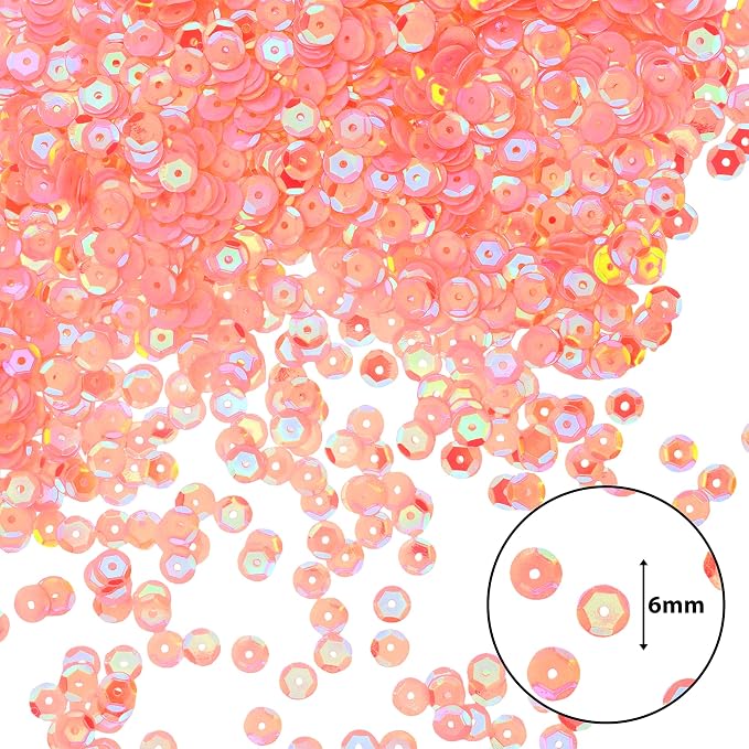 Mandala Crafts 6mm Cup Round Coral Sequins - Image 3