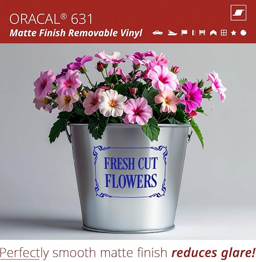 ORACAL 631 Matte King Blue Vinyl Durable Roll Easy to Weed Permanent Adhesive - Image 3