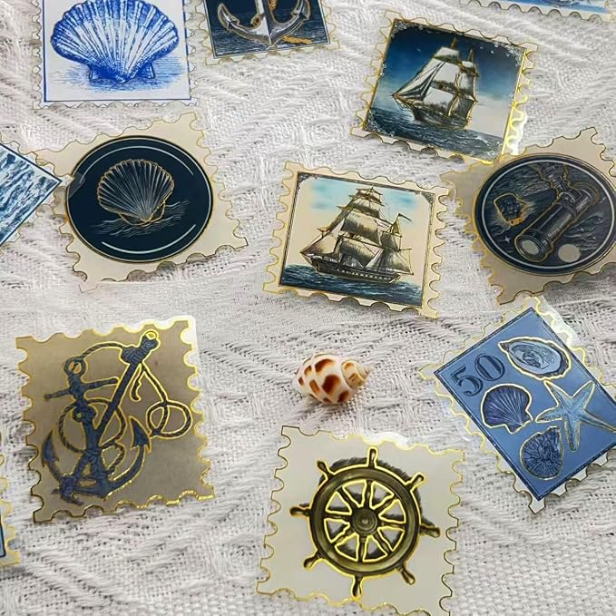 50Pcs Gold Stamps Stickers for Scrapbooking - Image 3
