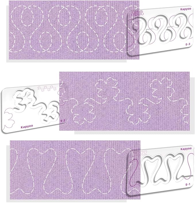 3Pcs Free Motion Quilting Templates by Kapyoo