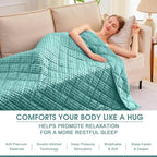Teal Weighted Blanket for Adults 20lbs, Twin Full Size Cooling Minky Heavy - Image 5