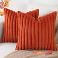 Pallene Faux Fur Plush Fall Throw Pillow Covers 20x20 Set of 2, Luxury Soft by PALLENE