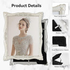 DIKAR 8x10 Vintage Picture Frames, Retro Silver Baroque Photo Frame - Image 6