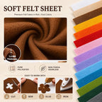 Warm Brown Large Felt Fabric 36" x 36", 1.4 mm Soft Felt Sheet, Nonwoven Fabric - Image 4