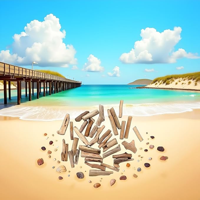 20 Pcs Wood Natural Driftwood Pieces Branch Slices Beach Decor - Image 4