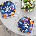 40 Pcs Space Birthday Decorations Blue Galaxy Planet Birthday Paper Plates and - Image 5