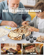 3D Wooden Puzzles for Adults Roadster, Mechanical Wood Sport Car Model Kits for - Image 7