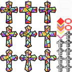 Renbuzhu 48PCS Sunday School VBS Crafts Bulk: Paper Cross Nativity Suncatchers - Image 6
