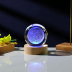 3D Moon Crystal Ball with LED Colorful Lighting Touch Base, Moon Decor Science - Image 5