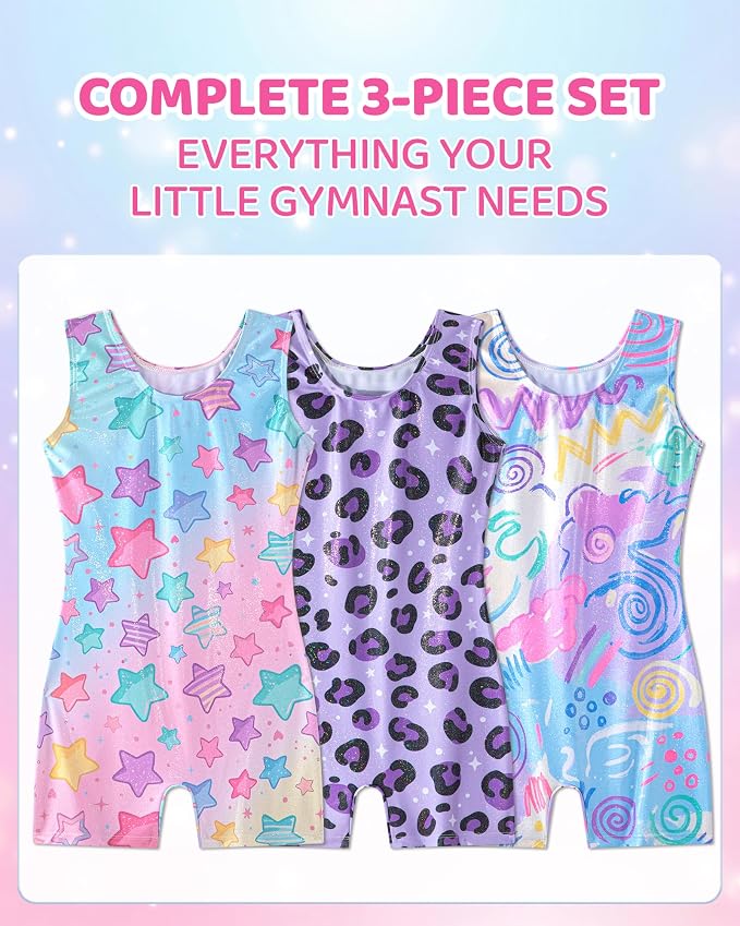 DIPUG 3 Pack Gymnastics Leotards - Image 2