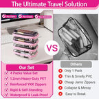 YQBRAO 4-Pack Clear Hard Shell Zipper Case, 1.2mm Ultra-Thick Diaper Bag - Image 2