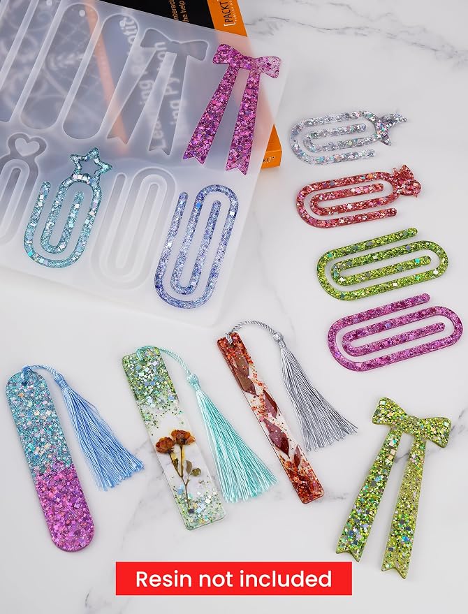 NiArt Silicone Resin Bookmark Mold, 14-Shape DIY Bookmark Making Kit - Image 2