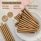 60pcs Wax Seal Sticks with Glue Gun Kit, Antique Gold Sealing Wax Sticks - Image 2