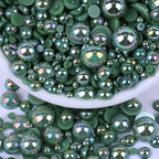 2000PCS AB Color Imitation Half Round Pearls Bead Loose Beads Gems, Mixed Sizes by UYTRDVG