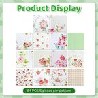 84 Pcs Charm Packs for Quilting 5 inch, Pre-Cut Vintage Floral Print Cotton - Image 4