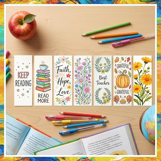 40-Set Bookmark Making Kit, 300GSM Blank Cardstock, 10 Spare Practice Cards - Image 6