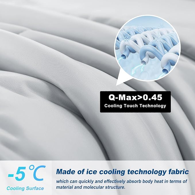 Cooling Comforter Twin Size, Double-Sided Cold Tech Fabric Quilted Bed - Image 2