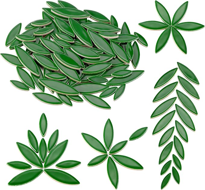 Yoption Petal Mosaic Tiles for Crafts, 200g Flower Leaf Ceramic Mosaic Tiles by Yoption