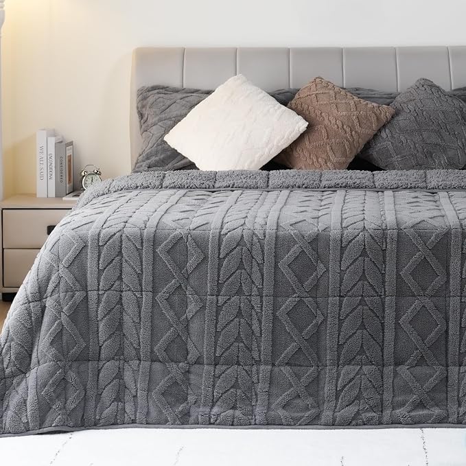 Cottonblue Jacquard Sherpa Weighted Blanket 15lbs - Image 8