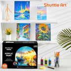 Shuttle Art 100 Colors Acrylic Paint, 2oz/60ml Bottles, Include 2 Sets of 12 - Image 8