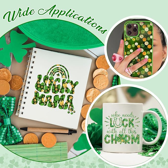 Tintnut St. Patrick's Permanent Vinyl 12 Pcs 12x10in Clover Pattern Vinyl | - Image 5