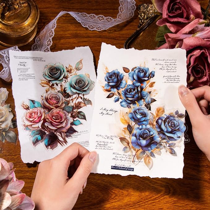 Yoksas Large Vintage Rose Stickers - Image 4