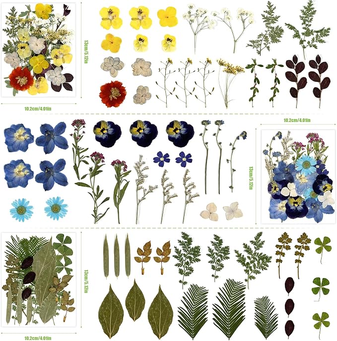 110Pcs Dried Flowers for Crafts, Pressed Flowers for Resin Molds - Image 3