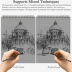 Fuxi Toned Gray Sketchbook 8.5x11, 60 Sheets Spiral Bound, Artist Sketch Pads - Image 5