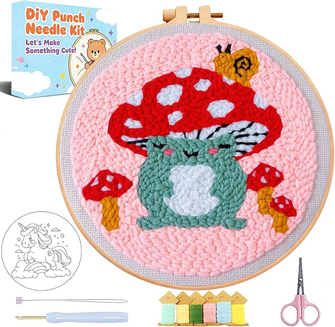 Punch Needle Kit for Beginners Adults, Frog Punch Needle Kits DIY Crafts for by VIGEGU