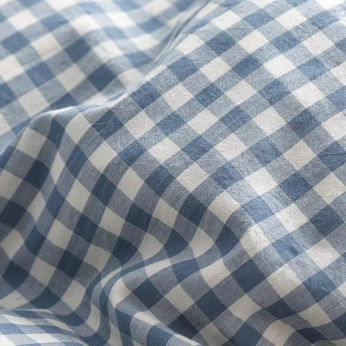 MKXI Blue and White Gingham Duvet Cover Twin XL Size, 3-Piece Bedding Set - Image 8